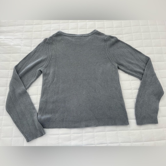 DON’T ASK WHY Baby Blue Long Sleeve Crew Neck Sweater OS(skews XS) Made in Italy - Picture 2 of 4
